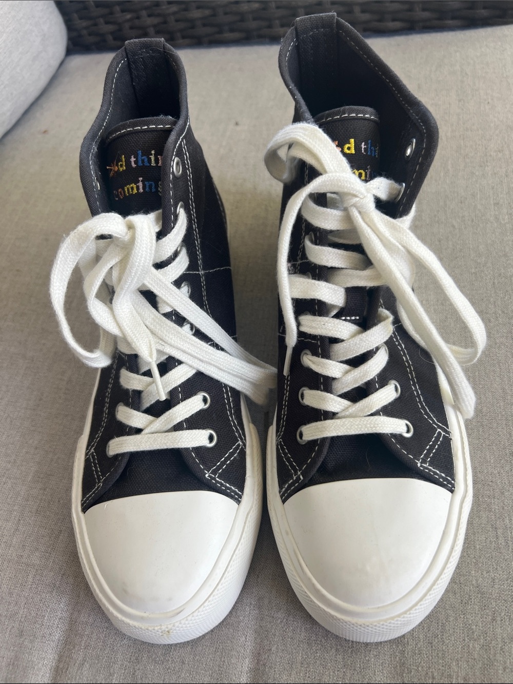 Black High-Top Canvas Sneakers American Eagle